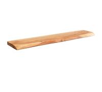FineBuy Étagère Murale 80 cm Bois Massif Acacia avec Bord Naturel Marron