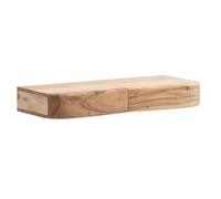 FineBuy Étagère Murale en Acacia Massif 60cm avec Deux tiroirs - Étagère Design pour Le Mur - Tablette Murale en Bois avec Rangement - Étagère Suspendue Flottante en Bois véritable