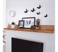 FineBuy Étagère murale en bois massif d'acacia Étagère en bois style maison de campagne Wandboard Étagère à suspendre