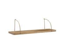 FineBuy Étagère Murale Manguier Bois Massif et Métal Etagère Suspendue | Etagère en Bois Industriel Étagère pour Le Mur | Bois véritable