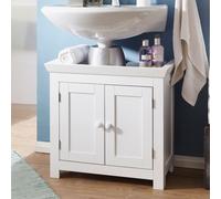 FineBuy Évier armoire avec 57x55,5x30 cm Blanc Meuble vasque a poser Design Bain