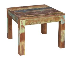FineBuy KALKUTTA Table basse carrée en bois de bateau Marron 60 x 47 x 60 cm