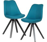 Finebuy Lot de 2 Chaises de salle à manger Chaise de cuisine tissu rembourré avec dossier