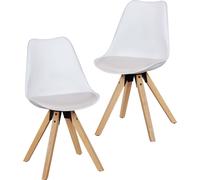 FineBuy Lot de 2 chaises de salle à manger rétro en similicuir Chaise de cuisine à dossier