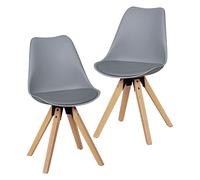 FineBuy Lot de 2 chaises de salle à manger rétro en similicuir Chaise de cuisine à dossier