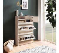 FineBuy Meuble à Chaussures Blanc 71x110 cm Étagère à Chaussures Blanc Moderne