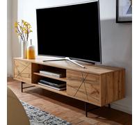 FineBuy Meuble TV 160x45x40 cm Bois Décor Chêne Lowboard Panneau de Télévision