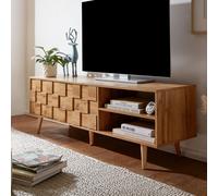 FineBuy Meuble TV 160x51x40 cm Bois Décor Chêne Lowboard Panneau de Télévision