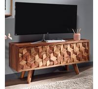 FineBuy Meuble TV 92x44x35 cm Bois Massif Lowboard Panneau de Télévision Design