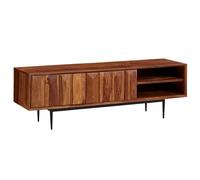 Finebuy Meuble TV 123x42x35 cm Bois Massif Lowboard Panneau de Télévision Design