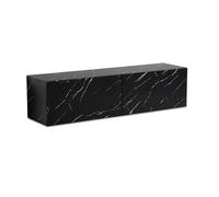 FineBuy Meuble TV Suspendu 120x30x30 cm Noir Effet Marbre Abattants