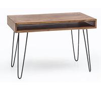 FineBuy Möbel zum Wohlfühlen Table de Bureau Petit 110x76x60 cm Bois Massif et Métal Bureau Informatique | Table pour Ordinateur Moderne Marron