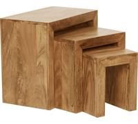 FineBuy Set de 3 tables de salon en bois massif Table d'appoint style maison de campagne
