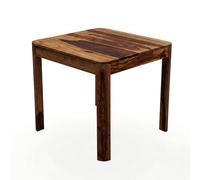 FineBuy Table à Manger 80x80 cm Bois Massif Sheesham Blanchi, Carré | petit table de salle à manger pour 4 personnes, table de cuisine en bois véritable, pièce unique faite main, pieds stable