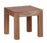 FineBuy Table Basse 45x45x40 cm Bois Massif Acacia Carrée Marron