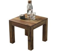 FineBuy Table Basse 45x45x40 cm Bois Massif Sheesham Carrée Marron