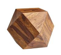 FineBuy Table Basse 57x57x42,5 cm Bois Massif Sheesham, Forme Diamant | table artistique de salon, bout de canapé en bois véritable, table en bois fait main, chaque pièce est unique