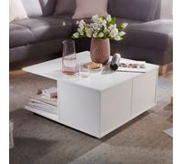 FineBuy table basse 70x70cm table de salon table basse avec 2 tiroirs