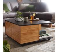 FineBuy table basse 70x70cm table de salon table basse avec 2 tiroirs