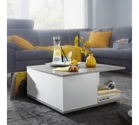 FineBuy table basse 70x70cm table de salon table basse avec 2 tiroirs