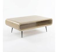 FineBuy Table Basse 90x55x30 cm Bois Massif Manguier Blanchi, Rétro