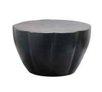FineBuy Table Basse Aluminium 60cm Forme de Fleur Noir - Table de Salon Ronde - Table Basse Design - Table de Lounge Moderne - Table d'appoint Salon Faite à la Main