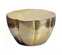 FineBuy Table Basse Aluminium 60cm Forme de Fleur Or - Table de Salon Ronde - Canapé Design - Table de Salon Moderne - Table d'appoint Salon Fait Main