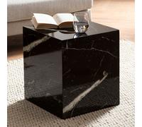 FineBuy Möbel zum Wohlfühlen FineBuy Table basse Monobloc 40 x 40 x 45 cm brillante avec aspect marbre Table de salon carrée design Table d'appoint en forme de cube