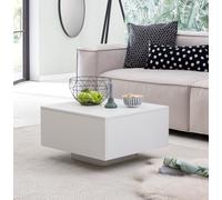 FineBuy Table Basse Blanc 60x35,5x60cm Table de Salon Table de Sofa Design Carré