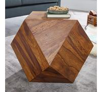 FineBuy Table Basse Sheesham en Bois Massif 57 x 42,5 x 57 cm | Table d'appoint de Style Moderne | Table de Salon Forme de Diamant