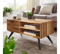 FineBuy Table Basse Bois Massif 95x45x45 cm Table d'appoint Table de salon