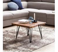 FineBuy Table Basse Bois Massif Métal 56x38x51cm Table d'appoint Table de salon