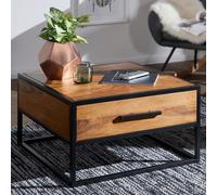 FineBuy Table Basse Bois Massif Métal 65x38x65 cm Table d'appoint Table de salon