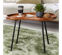 FineBuy Table Basse Bois Massif Sheesham / Métal Table d'appoint Table de salon