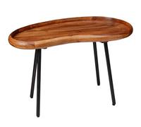 FineBuy Table Basse Bois Massif Sheesham Table de Salon 71 x 42 x 40 cm | Table d'appoint Style rétro | Meubles en Bois Naturel Table de Sofa | Table en Bois Massif Meubles en Bois Massif
