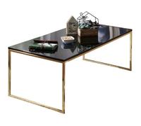 FineBuy Table Basse Bois / Métal 120x45x60cm Table d'appoint Table de salon [d'or]