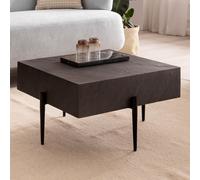 FineBuy Table Basse Carré Aspect Pierre 64x64x35 cm Table de Salon Moderne