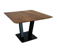 FineBuy Table basse carrée en acacia massif et métal 60 x 60 x 40 cm, design avec grain de bois naturel, table basse industrielle pour salon moderne