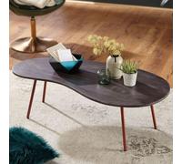 FineBuy Table basse en acacia Bois massif / métal 122x34,5x63 cm Table d'appoint industrielle | Grande table de salon élégante | Table d'appoint