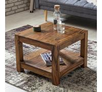 FineBuy Table basse en bois massif 60x45x60 cm Table d'appoint style campagne | Table de salon avec rangement Elégant Petit | Ko