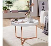 FineBuy Table basse JESI Table de salon ronde Table plateau d'appoint Rétro Métal
