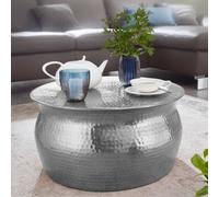 FineBuy Table Basse Métal 60x30,5x60 cm Table d'appoint Design Bout de canapé [Argent]