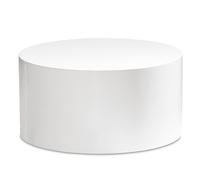FineBuy Table basse Monobloc 60 x 60 x 30 cm Blanc brillant, design rond, table de salon simple, table basse moderne