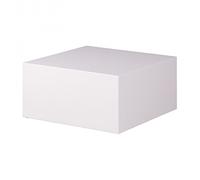 FineBuy Table Basse Monobloc 60x60x30 cm Brillante Blanche, Carré