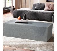 FineBuy Table Basse MONOBLOC Aspect Béton Gris Table de Salon Moderne Cube [100 cm]