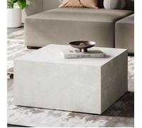 FineBuy Table Basse MONOBLOC Aspect Pierre Sable Table de Salon Moderne Cube [60 cm]