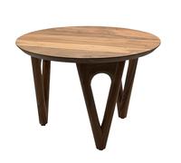 FineBuy Table Basse Ronde 60 cm en Acacia Massif - Table de Salon en Bois - Table Lounge Moderne - Table Design Massive - Table d'appoint Style Maison de Campagne Faite à la Main