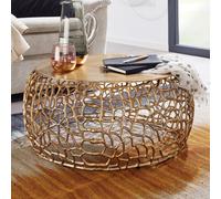 FineBuy Table Basse Ronde Métal 66x66x30 cm Petite Table de Salon Moderne