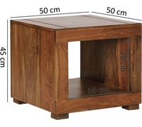 Table Basse Bois Massif 50x45x50cm Table D'appoint Table De Salon Design Marron