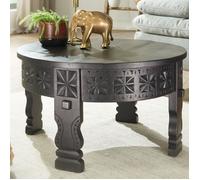FineBuy table basse table de salon table en bois massif table basse de salon ronde [60 cm]